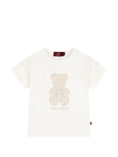 Aigner Kids textured Teddy Bear-motif T-shirt