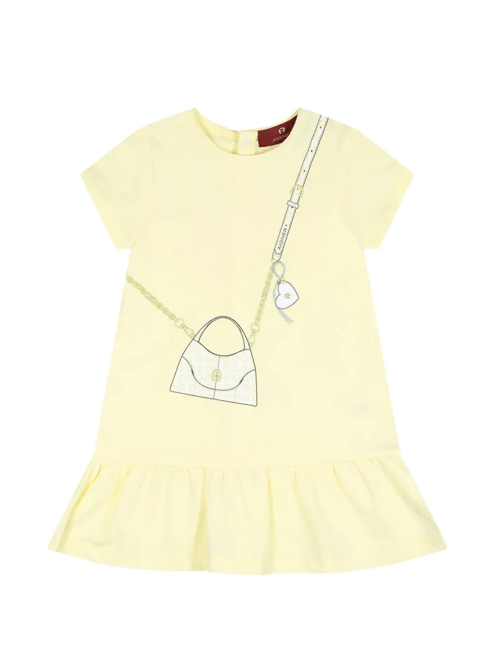 Aigner Kids graphic-print ruffled dress - Gelb