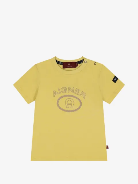 Aigner Kids camisa con logo estampado