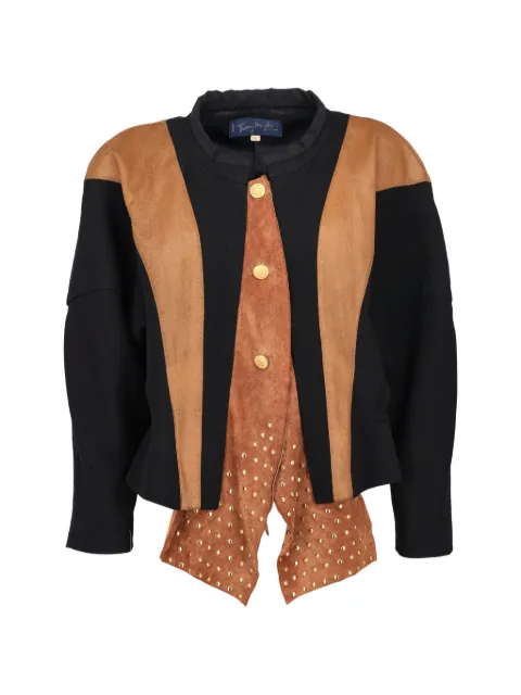 Thierry Mugler Pre-Owned studded panelled jacket