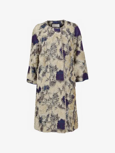 Alberta Ferretti Vintage manteau à fleurs en jacquard