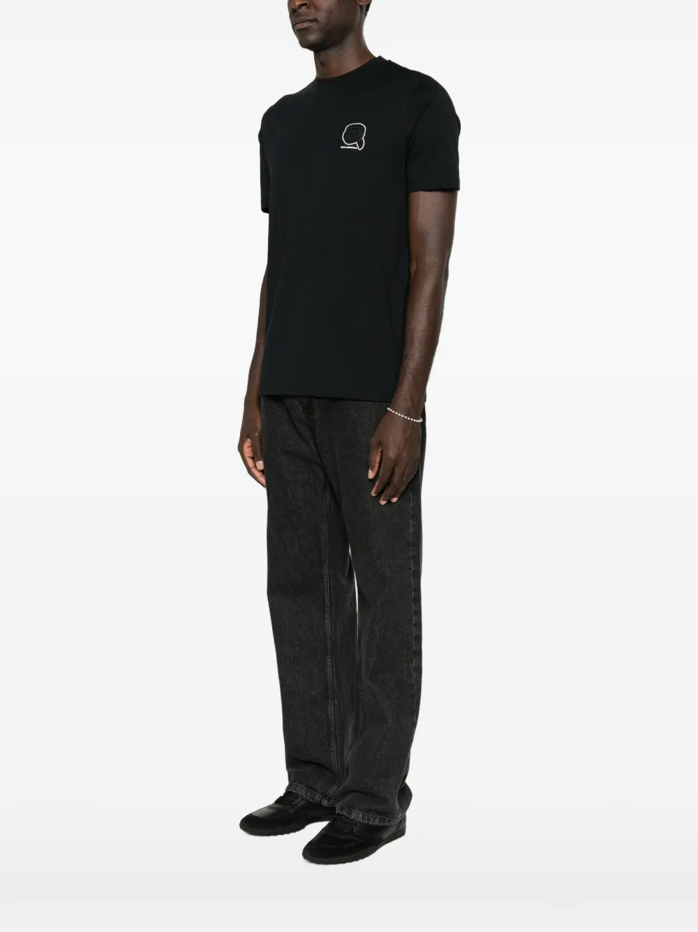 Karl Lagerfeld Katoenen T-shirt met logopatch Zwart