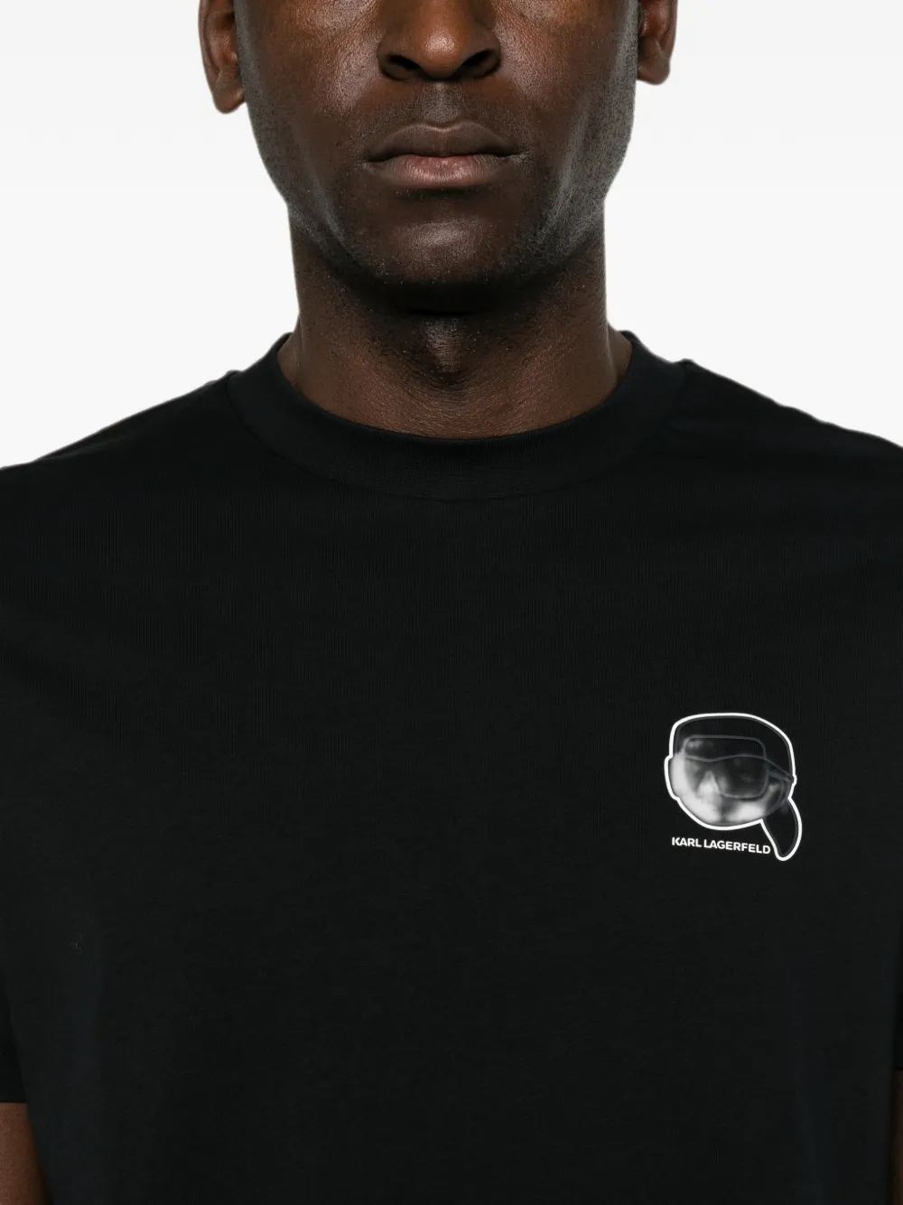 Karl Lagerfeld Katoenen T-shirt met logopatch Zwart