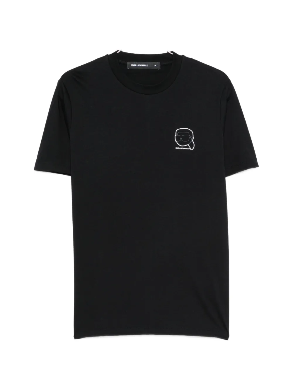 Karl Lagerfeld logo-patch cotton T-shirt - Schwarz