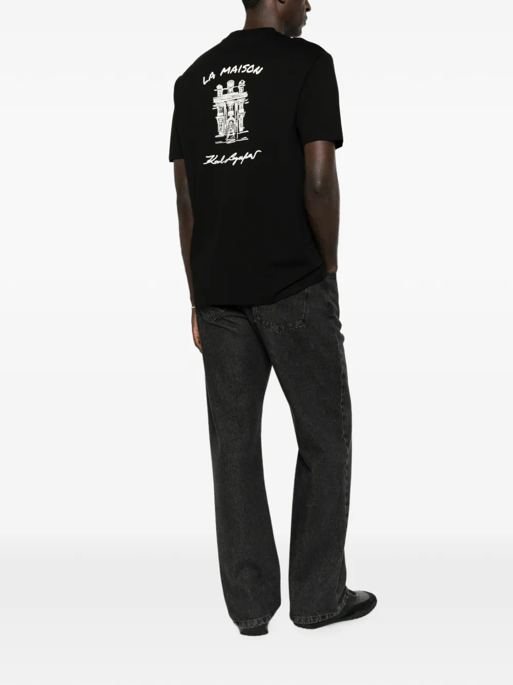 Karl Lagerfeld Katoenen T-shirt met ronde hals Zwart