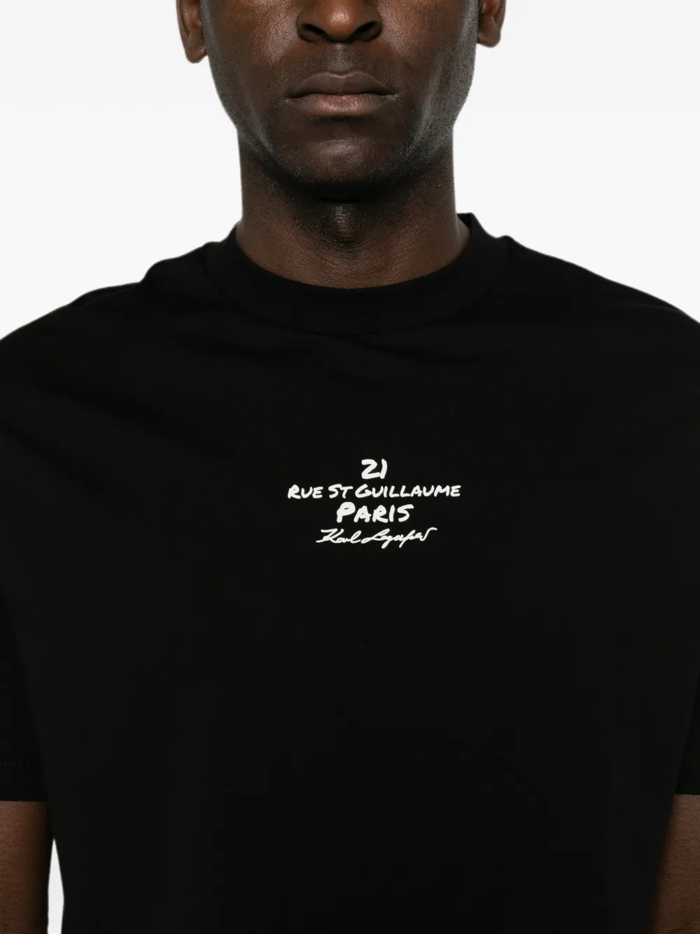 Karl Lagerfeld Katoenen T-shirt met ronde hals Zwart