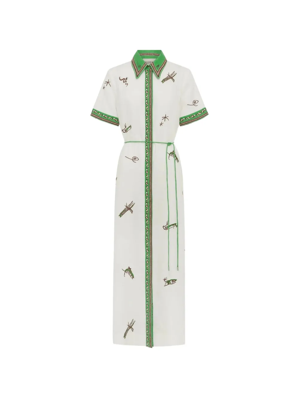 ALEMAIS Wanda embroidered shirt dress - Nude