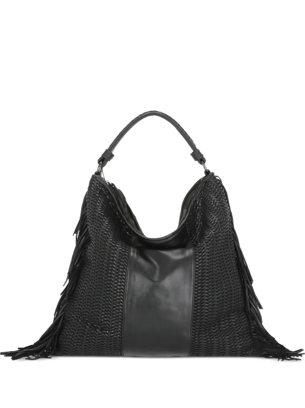 Reptile's House Vasia braided leather tote bag - Nero