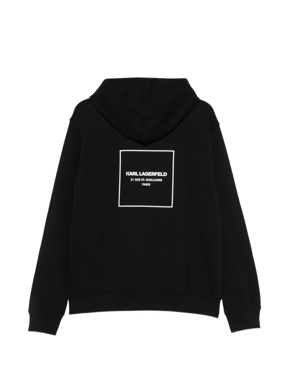 Karl Lagerfeld Hoodie met logoprint en trekkoord Zwart