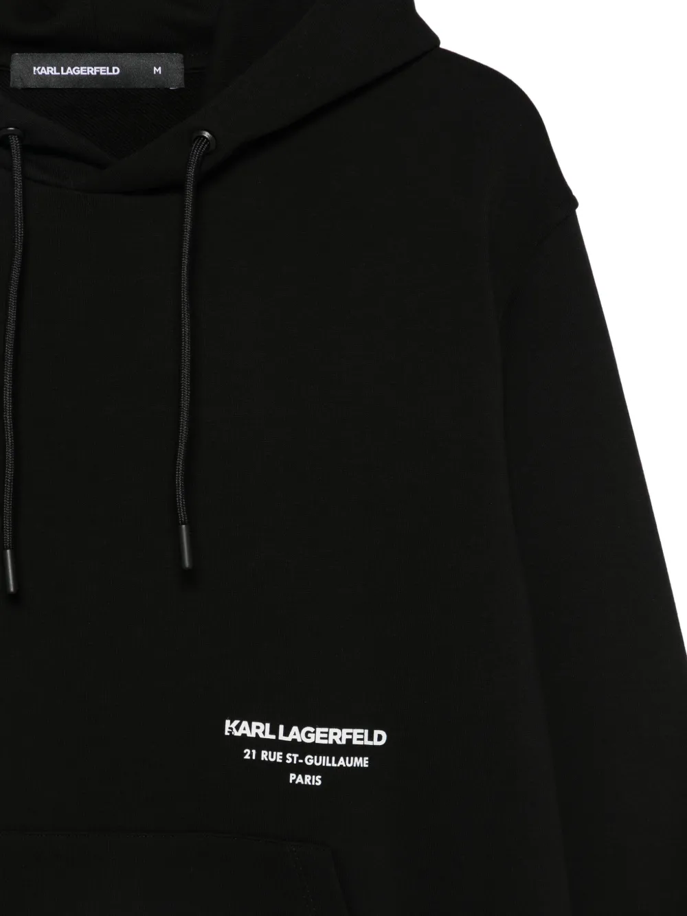 Karl Lagerfeld Hoodie met logoprint en trekkoord Zwart