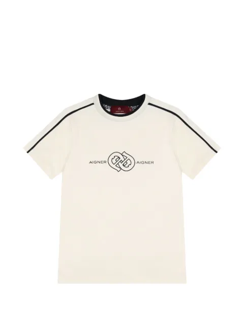Aigner Kids logo-print side-stripe T-shirt