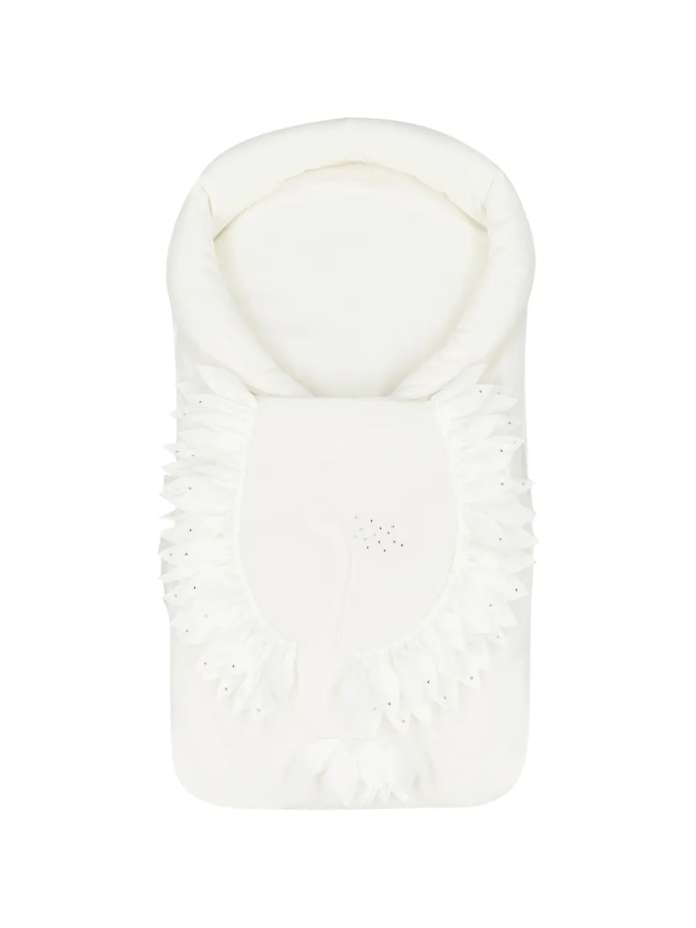SOFIJA swan-appliqué crystal-embellished sleep bag - Bianco
