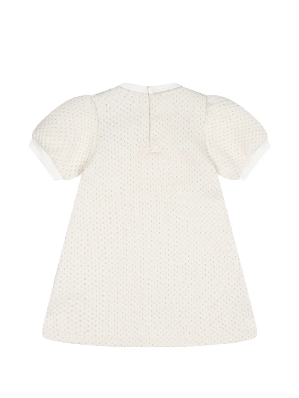 Aigner Kids bear-patch textured dress Beige