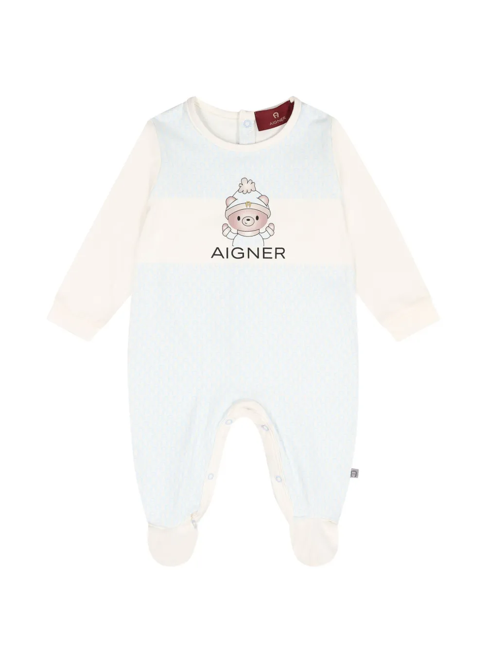 Aigner Kids pyjama à logo imprimé et motif animalier - Blanc