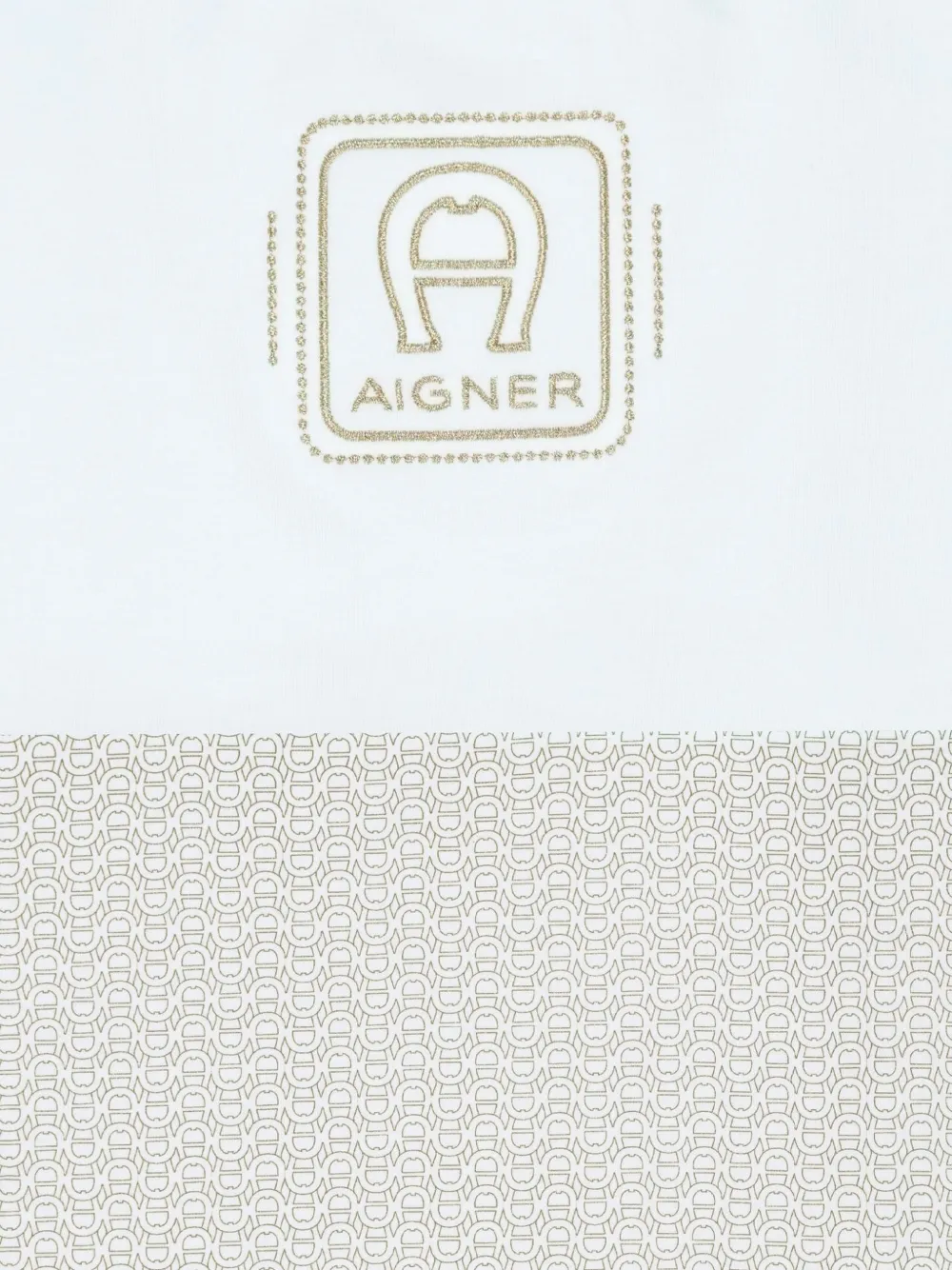 Aigner Kids Geborduurde deken met logo-print Wit