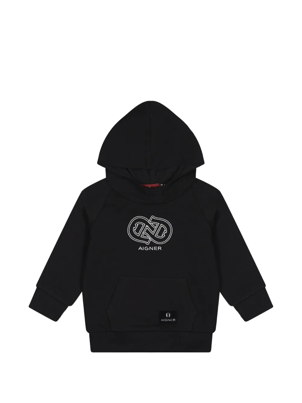 Aigner Kids Hoodie met geborduurd logo Zwart
