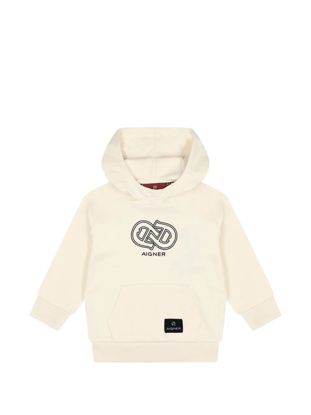 Aigner Kids Hoodie met geborduurd logo Beige