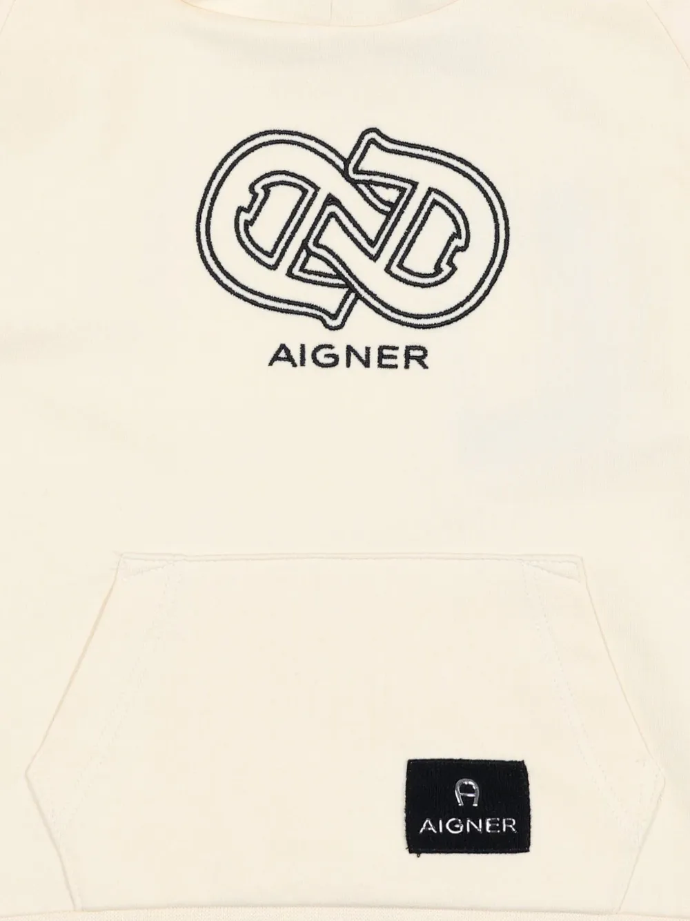 Aigner Kids Hoodie met geborduurd logo Beige