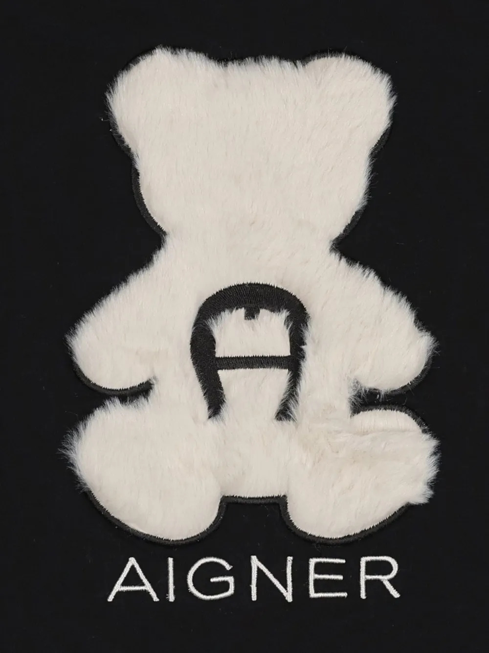 Aigner Kids bear-motif logo-print T-shirt Zwart