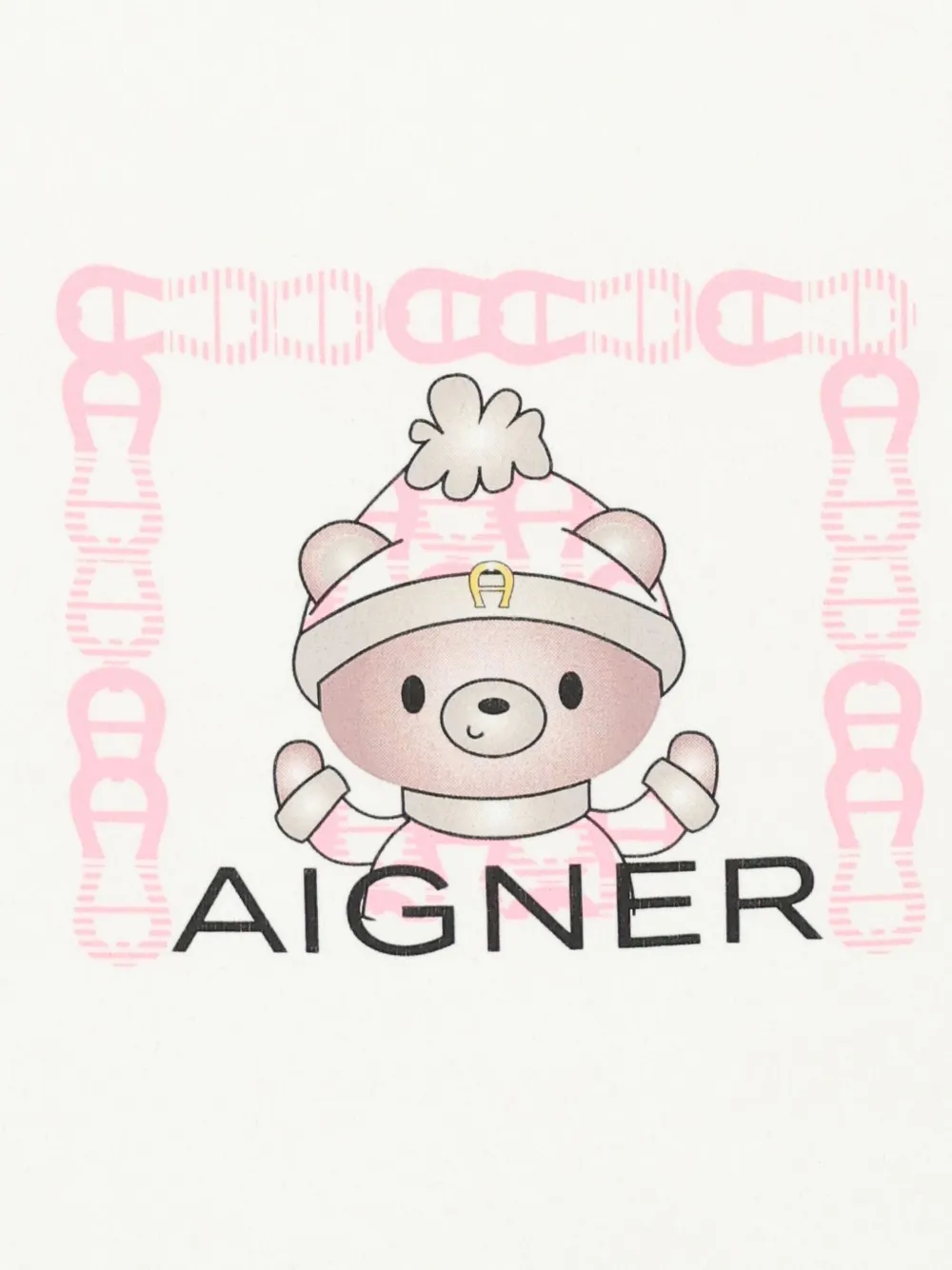 Aigner Kids Slaapzak met beer-patroon en logo-print Wit