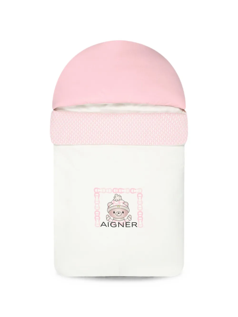 Aigner Kids logo-print bear-motif sleep bag - Bianco