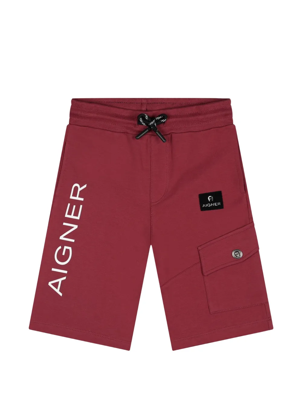 Aigner Kids Cargo corti con stampa logo - Rosso
