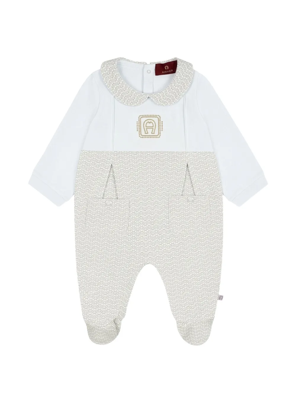 Aigner Kids Strampler mit Logo-Stickerei - Weiß
