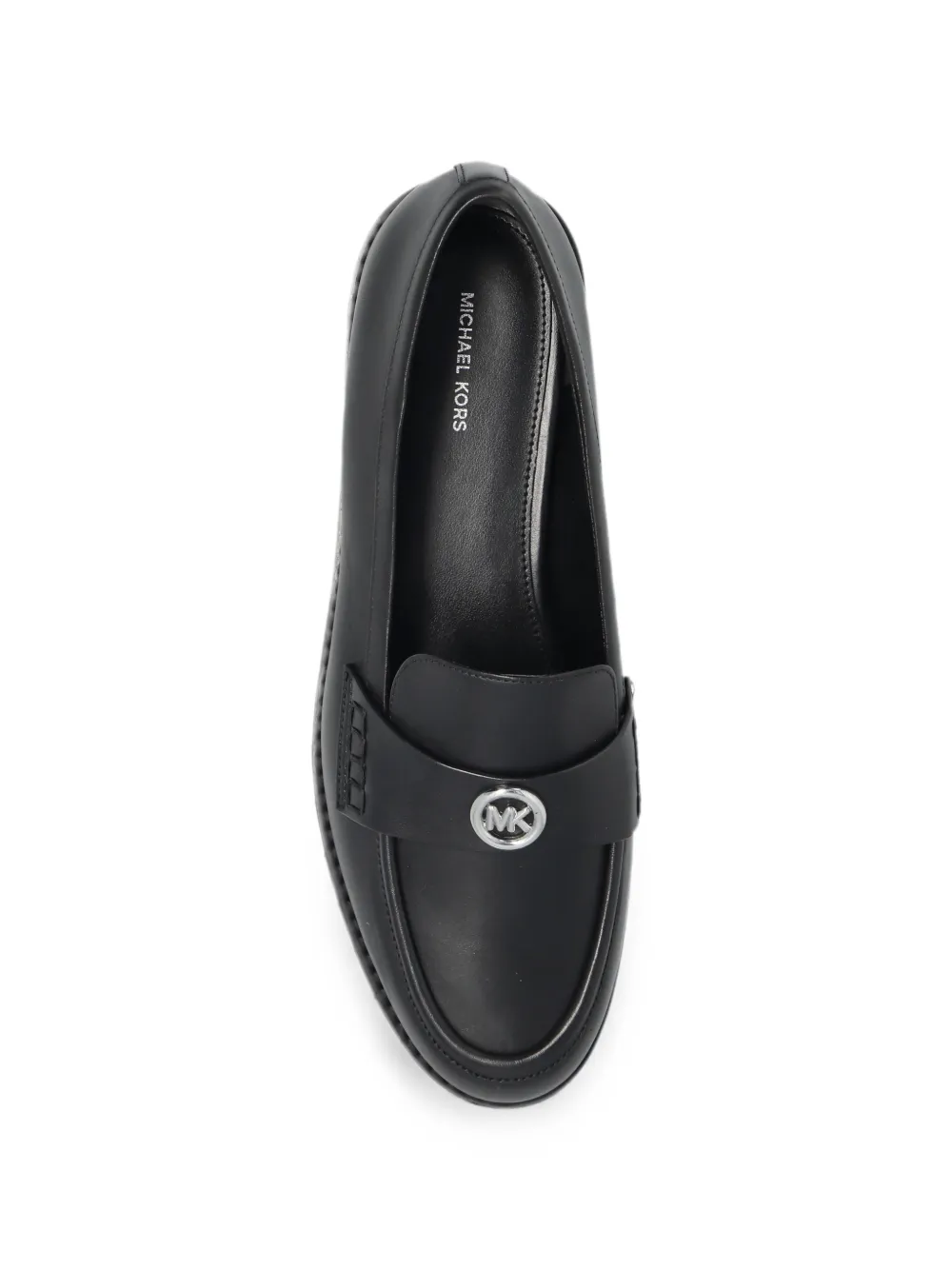 Michael Kors logo-plaque leather ballet flats Zwart