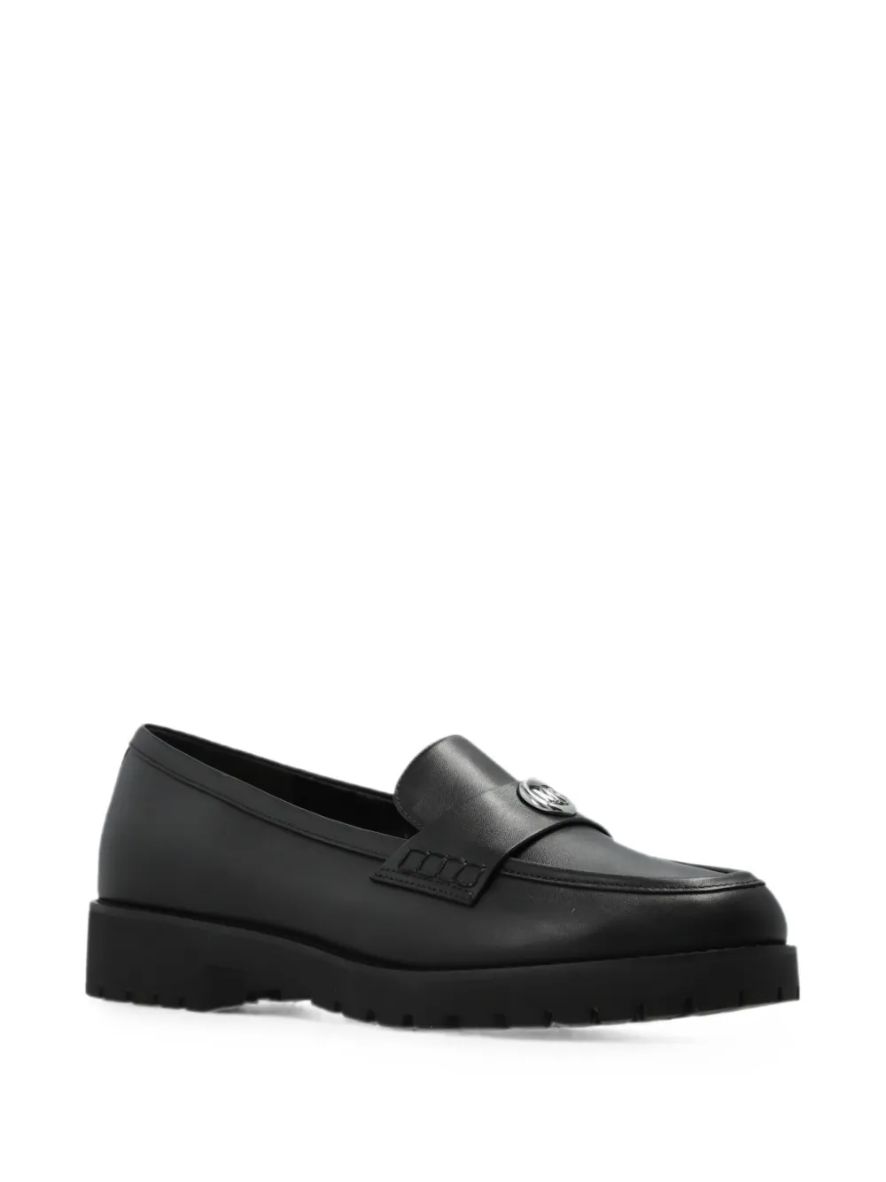 Michael Kors logo-plaque leather ballet flats Zwart