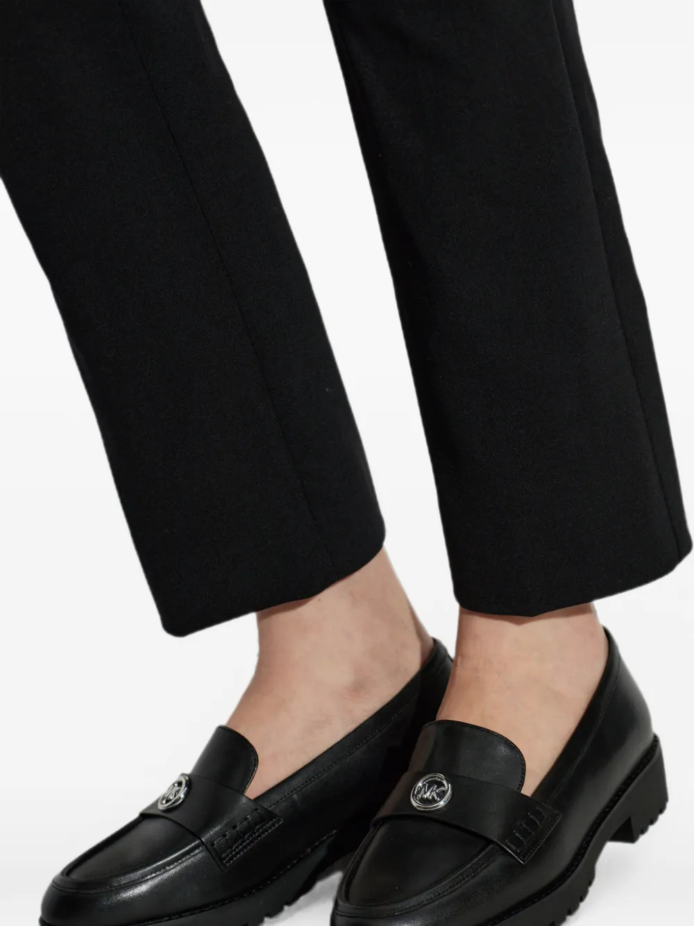 Michael Kors logo-plaque leather ballet flats Zwart