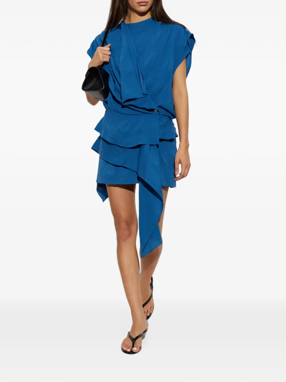 IRO Pully gedrapeerde gelaagde mini-rok Blauw