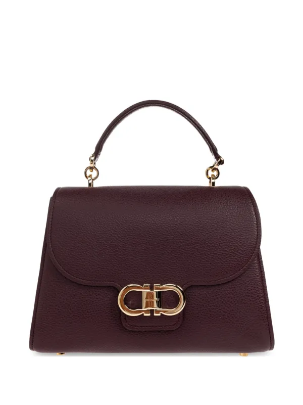 Ferragamo ダブルガンチーニ レザーハンドバッグ | レッド | FARFETCH JP