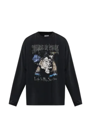 Givenchy graphic-print long-sleeve T-shirt | Black | FARFETCH JO