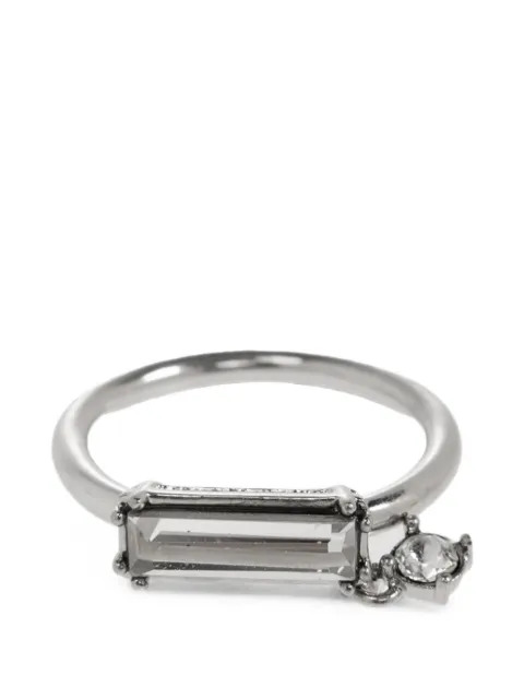 Jil Sander crystal-embellished baguette-cut ring