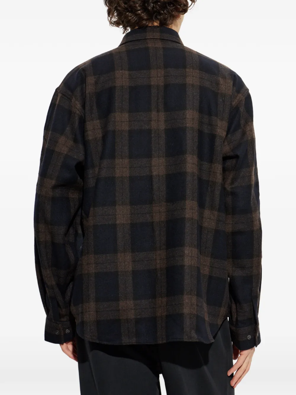 VETEMENTS Geruit overhemd met geborduurde mouwen Bruin