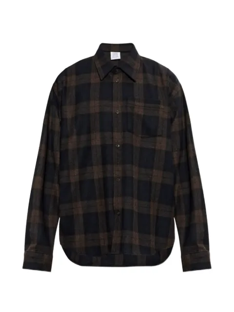 VETEMENTS check-pattern embroidered-sleeve shirt
