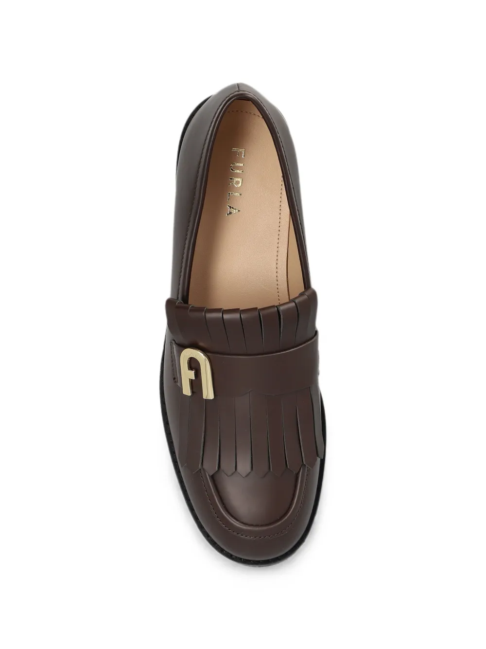 Furla fringe-detail logo-plaque loafers Bruin