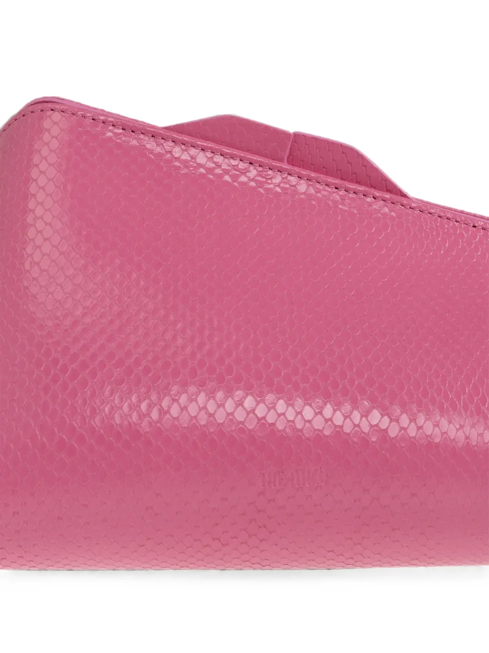 The Attico 8:30PM clutch met slangen-effect Roze
