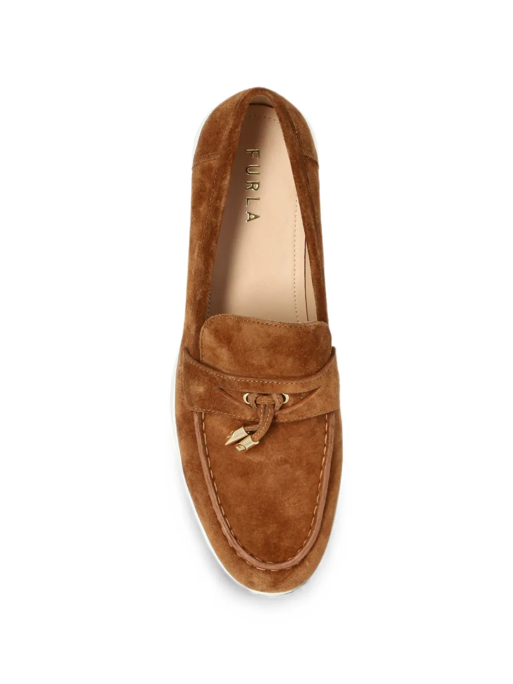 Furla Goccia suede loafers Bruin