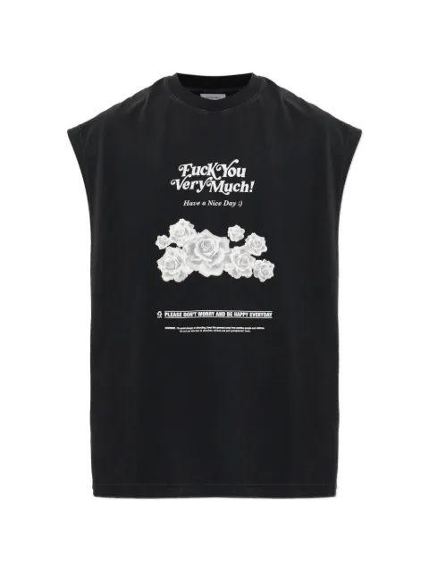 VETEMENTS graphic-print sleeveless T-shirt
