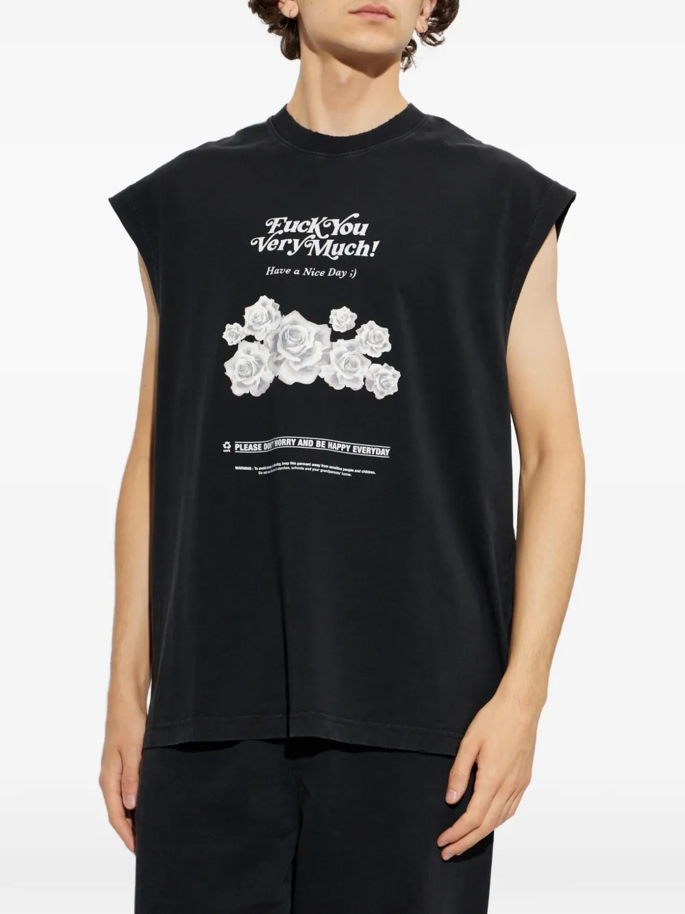 VETEMENTS Mouwloos T-shirt Zwart