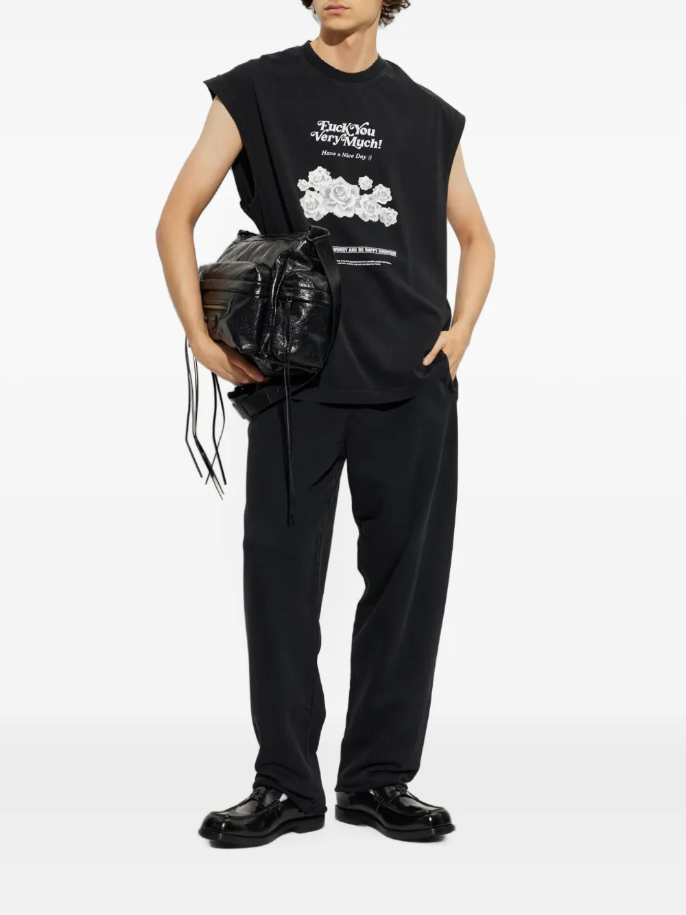 VETEMENTS Mouwloos T-shirt Zwart