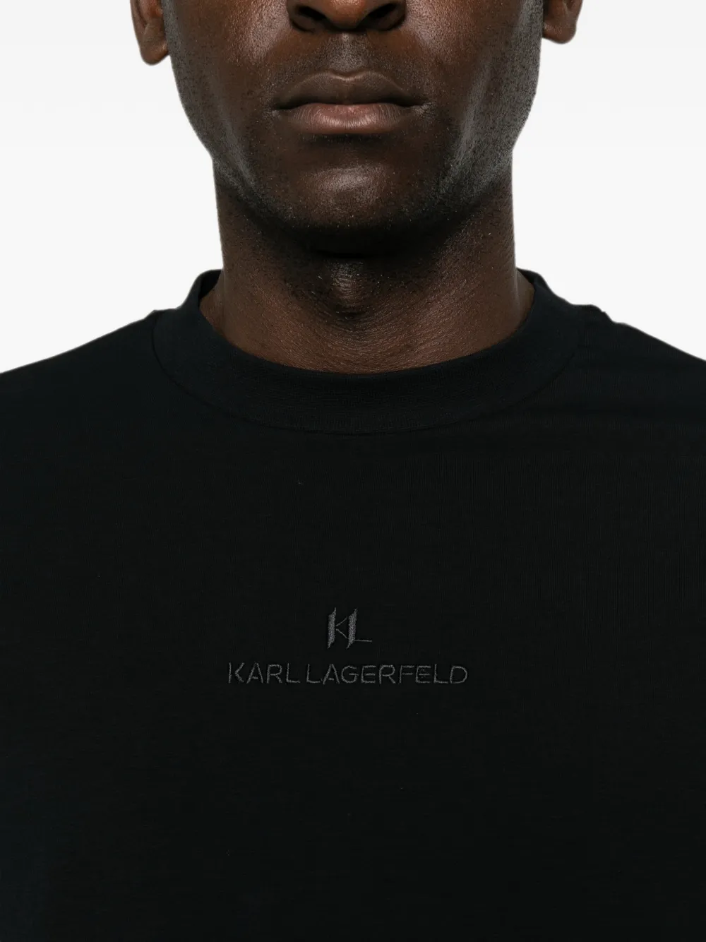 Karl Lagerfeld T-shirt met geborduurd logo Zwart