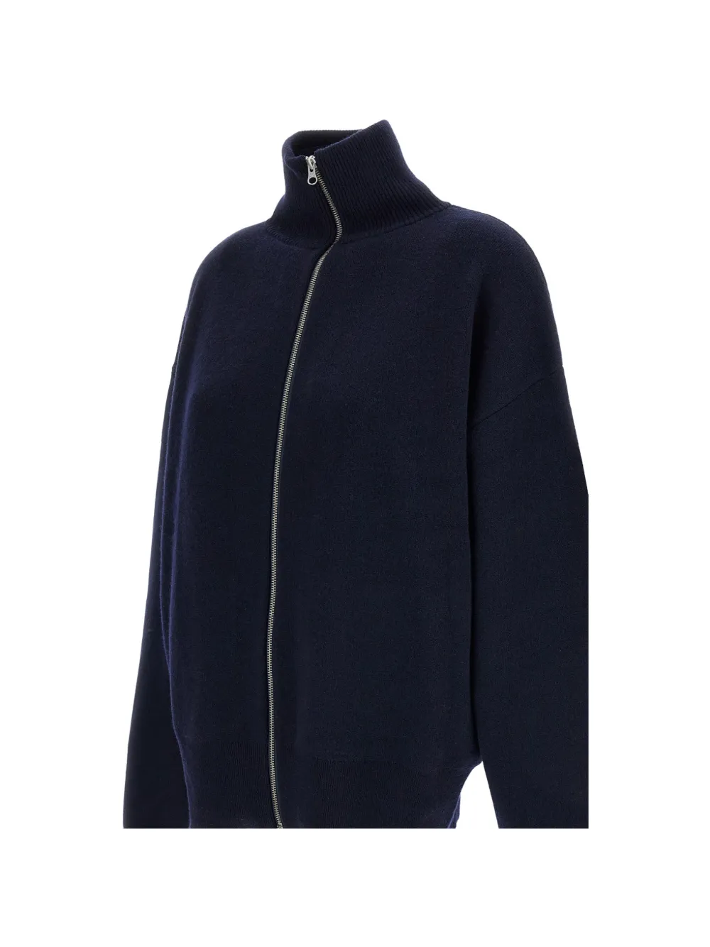 extreme cashmere Vest met hoge hals en rits Blauw