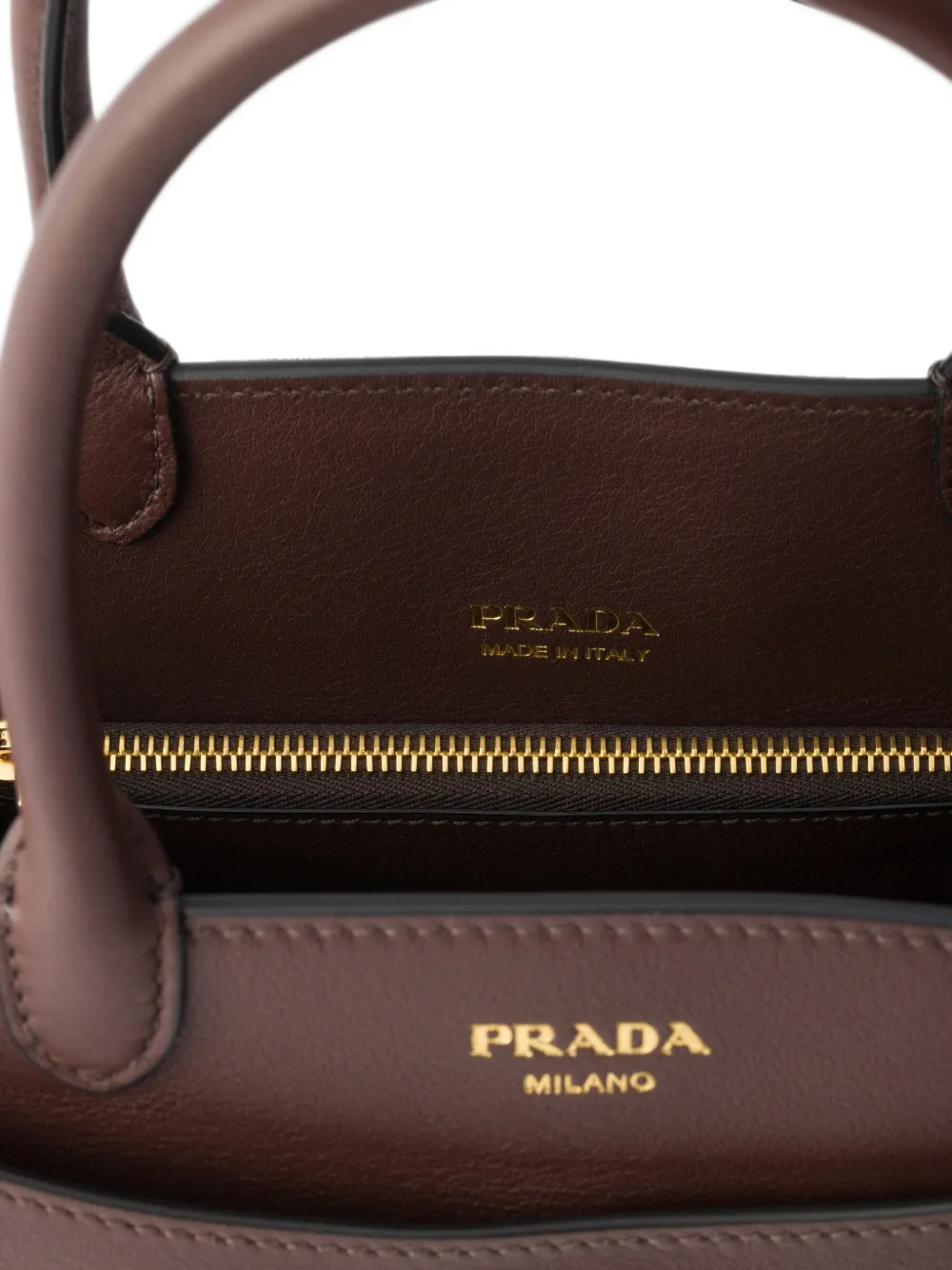 Prada Grote Prelude leren handtas Bruin