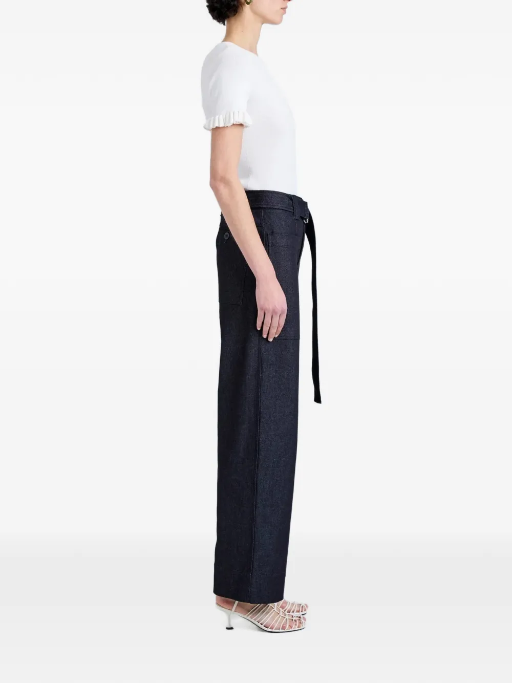 Proenza Schouler White Label Lina broek met ceintuur Blauw