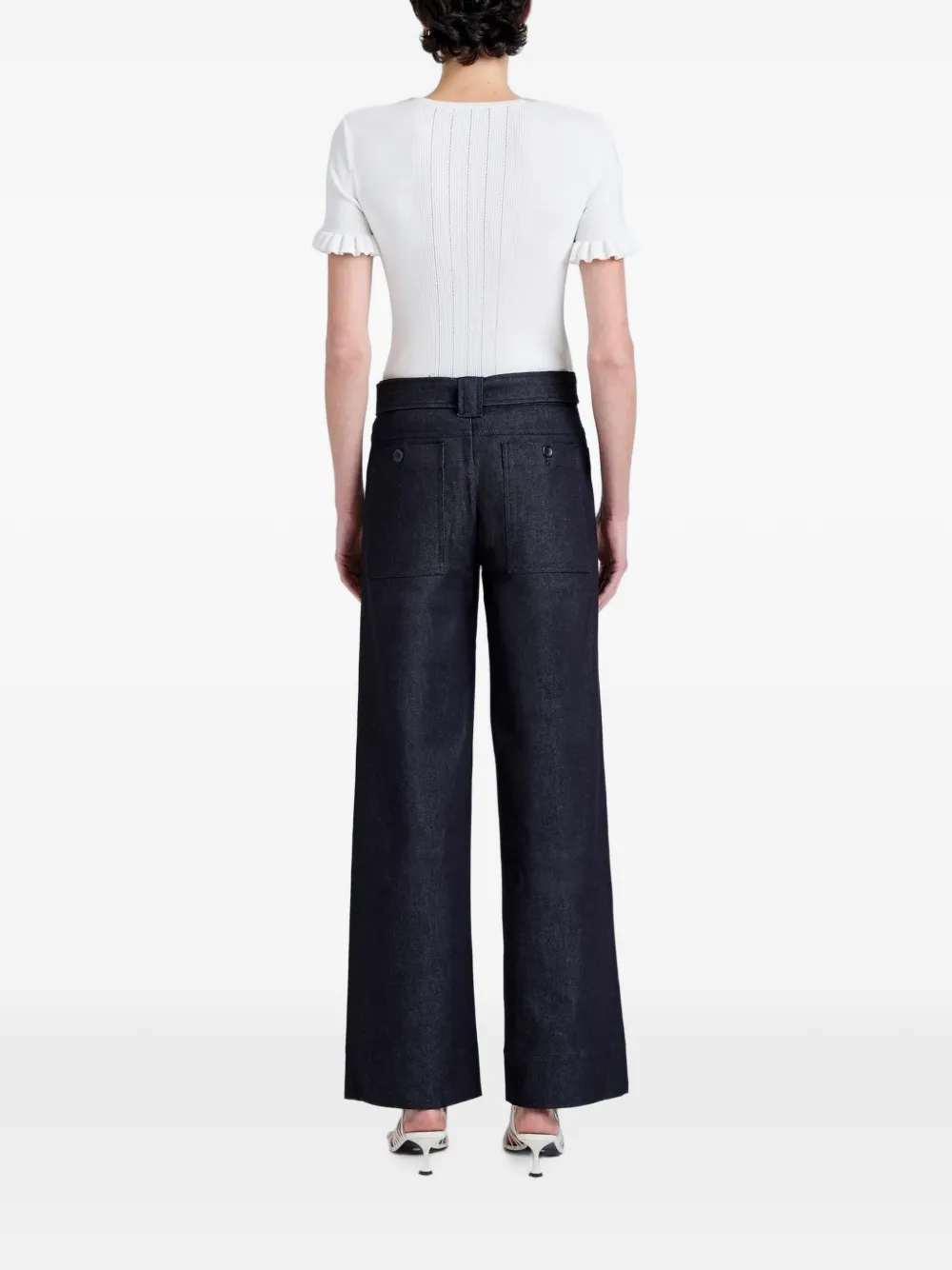 Proenza Schouler White Label Lina broek met ceintuur Blauw