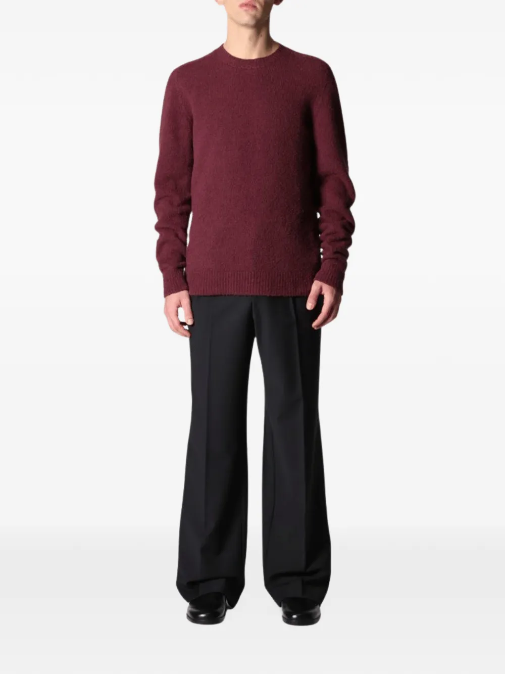 Roberto Collina bouclé-knit crew-neck sweater Rood