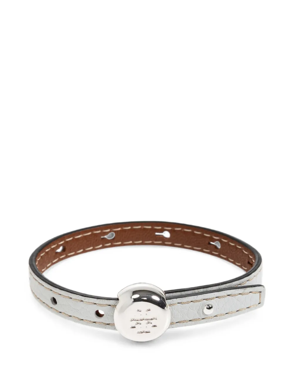 Tory Burch logo-plaque buckled leather bracelet - Blu