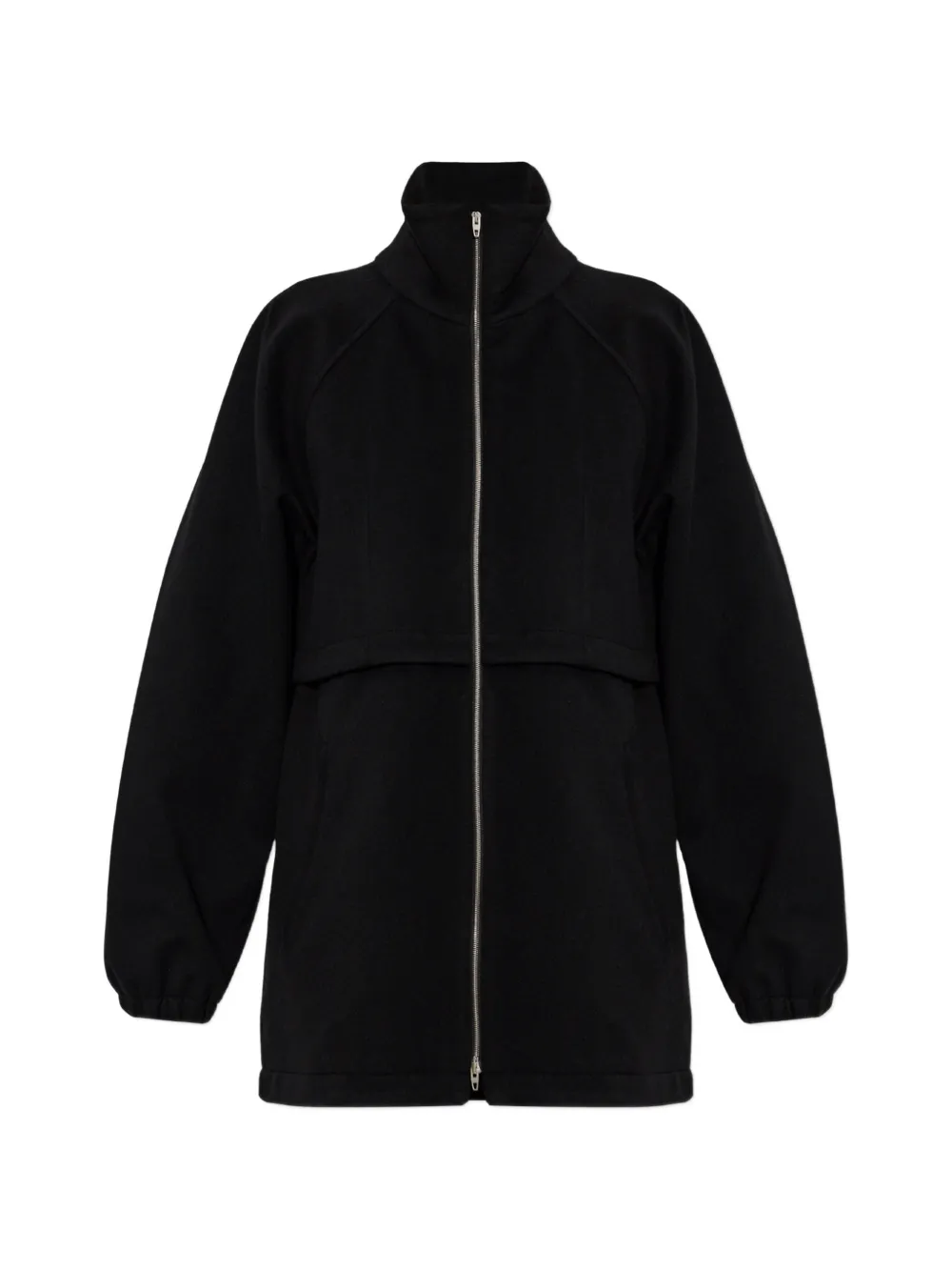 Jil Sander stand-up collar wool jacket - Nero